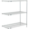 Nexel® 3 Shelf, Poly-Z-Brite® Wire Shelving Unit, Add On, 48"W x 14"D x 54"H