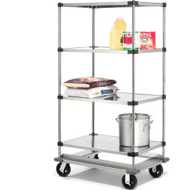 Nexel® Stainless Steel Shelf Truck w/Dolly Base 1600 lb. Capacity 36""L x 24""W x 81""H