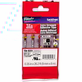 Brother® P-Touch® TZe Extra Strength Labeling Tape 3/8""W Black on White