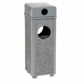 Global Industrial™ Stone Panel Trash Weather Urn 2-1/2 Gallon 10-1/4"" Square x 28""H