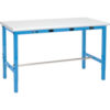 Global Industrial™ 48 x 30 Adjustable Height Workbench - Power Apron Plastic Safety Edge Blue