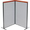 Interion® Deluxe Freestanding 2-Panel Corner Room Divider 36-1/4""W x 61-1/2""H Panels Gray