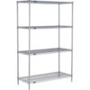 Nexel® 4 Shelf Nexelate® Silver Epoxy Wire Shelving Unit Starter 24""W x 24""D x 86""H