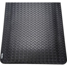 Global Industrial™ Diamond Plate Anti Fatigue Mat 15/16"" Thick 4'W x 6'L Black