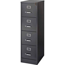Lorell® 4-Drawer Commercial-Grade Vertical File Cabinet 15""W x 22""D x 52""H Black