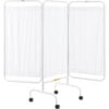 Global Industrial™ Mobile 3-Panel Privacy Screen Vinyl Panels 79-1/2""W x 68""H White