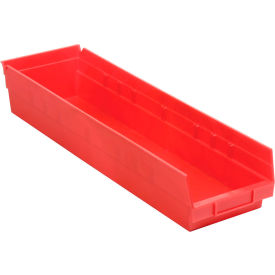 Global Industrial™ Plastic Nesting Storage Shelf Bin 6-5/8""W x 23-5/8""L x 4""H Red