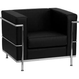 Contemporary Modular Lounge Chair - Leather - Black - Hercules Regal Series
