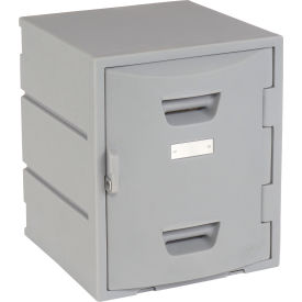 Remcon Plastics 1-Tier 1 Door Modular Plastic Locker 15""W x 15""D x 18""H Gray Assembled