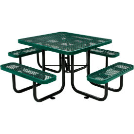 Global Industrial™ 46"" Square Picnic Table Expanded Metal Green