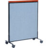 Interion® Mobile Deluxe Office Partition Panel 36-1/4""W x 46-1/2""H Blue