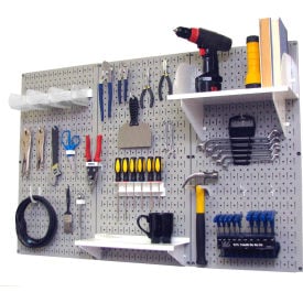 Wall Control Pegboard Standard Tool Storage Kit Gray/White 48"" X 32"" X 9""
