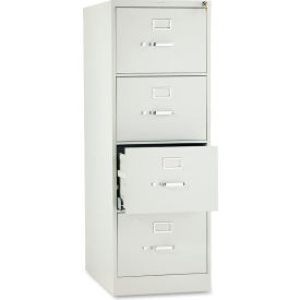 HON® 510 Series Four-Drawer Full-Suspension File Legal 18.25""W x 25""D x 52""H Light Gray