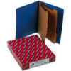 Smead® Pressboard End Tab Classification Folders Letter Six-Section Dark Blue 10/Bx