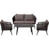 Flash Furniture Kierra 4 Piece Conversation Set w/ Table & Zippered Removable Cushions Black