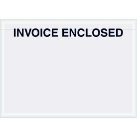 Panel Face Envelopes ""Invoice Enclosed"" Print 7""L x 5""W Clear 1000/Pack