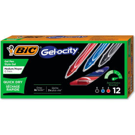 BIC® Gel-ocity Quick Dry Retractable Gel Pen 0.7mm Assorted Ink/Barrel Dozen