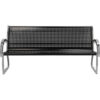 4' Parkview Stainless Steel Skyline Bench Black