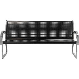 4' Parkview Stainless Steel Skyline Bench Black