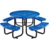 Global Industrial™ 46"" Round Picnic Table Perforated Metal Blue