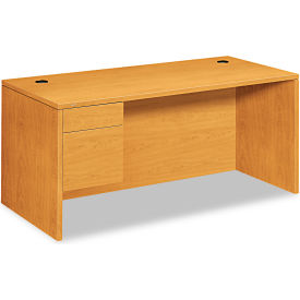 HON® Wood Desk with Left Pedestal - 66""W x 30""D x 29-1/2""H - Harvest - 10500 Series
