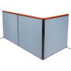 Interion® Deluxe Freestanding 3-Panel Corner Room Divider 60-1/4""W x 61-1/2""H Blue