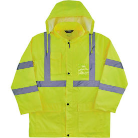 Ergodyne® 8366 Glowear® Type R Class 3 Lightweight Hi-Vis Rain Jacket Lime S