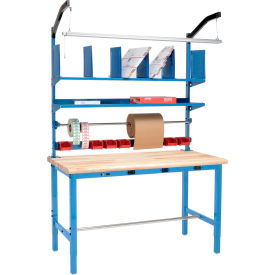 Global Industrial™ Packing Workbench W/Riser Kit & Power Apron Maple Safety Edge 60""W x 36""D