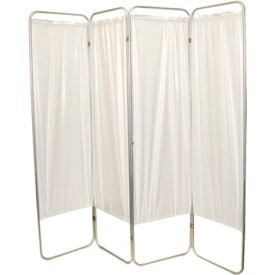 FEI Standard 4-Panel Privacy Screen 6 mil Vinyl Panels 62""W x 68""H White