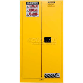 Justrite® Drum Cabinet 55 Gal. Capacity Vertical Self Close Hazmat Flammable W/ Drum Support