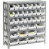Global Industrial Steel Shelving with 48 4""H Plastic Shelf Bins Ivory - 36x18x39-7 Shelves