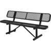 Global Industrial™ 6' Outdoor Steel Bench w/ Backrest Expanded Metal Black