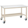 Global Industrial™ Mobile Workbench 60 x 30"" Laminate Safety Edge Tan
