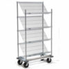 Nexel® Slant Wire Shelving Truck w/4 Shelves & Dolly Base 36""L x 18""W x 70""H