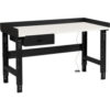 Global Industrial™ 72 x 30 Adj Height Workbench w/Drawer Black- ESD Square Edge Top