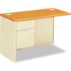 HON® Left Flush Return - 48""W x 24""D x 29-1/2""H - Harvest/Putty - 38000 Series
