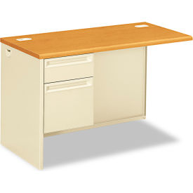 HON® Left Flush Return - 48""W x 24""D x 29-1/2""H - Harvest/Putty - 38000 Series