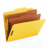Smead® Pressboard Classification Folders Letter Six-Section Yellow 10/Box