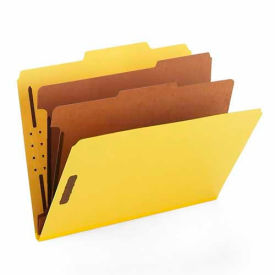 Smead® Pressboard Classification Folders Letter Six-Section Yellow 10/Box