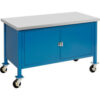 Global Industrial™ Mobile Cabinet Workbench - Laminate Safety Edge 60""W x 30""D Blue