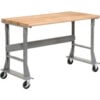 Global Industrial™ Mobile Workbench 72 x 36"" Flared Leg Maple Butcher Block Safety Edge