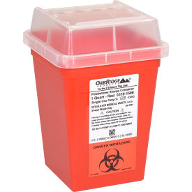 Oakridge Products 1 Quart Sharp Container w/ Slide Lid Red