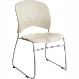 Safco® Rêve™ Plastic Stacking Guest Chair with Sled Base - Latte - Pack of 2