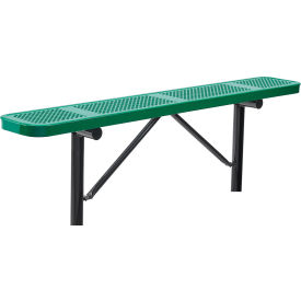 Global Industrial™ 6' Outdoor Steel Flat Bench Perforated Metal In Ground Mount Green