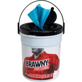 Brawny® Professional Disposable Wet Hand Cleaning Towels By GP Pro Blue 6 Buckets Per Case