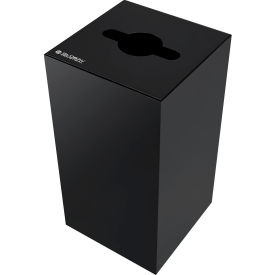 Global Industrial™ Square Recycling Can with Mixed Recycling Lid 28 Gallon Black