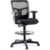 Lorell® Ratchet Back Mesh Mid-Back Stool - Black
