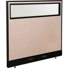 Interion® Electric Office Partition Panel with Partial Window 48-1/4""W x 46""H Tan