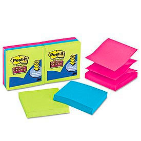 Pop-Up Notes Super Sticky 3 x 3 Assorted Ultra Colors 6/PK