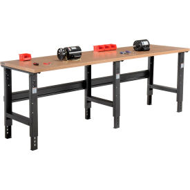 Global Industrial™ Extra Long Workbench 96x30"" Adjustable Height Shop Top Square Edge Black
